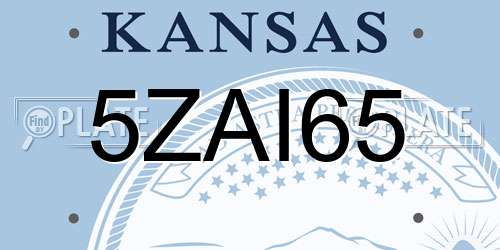 5ZAI65 Kansas License Plate