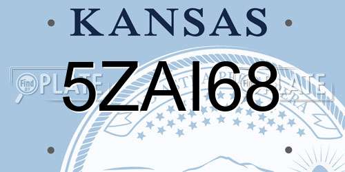 5ZAI68 Kansas License Plate