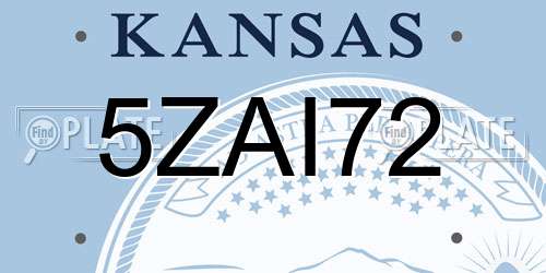 5ZAI72 Kansas License Plate