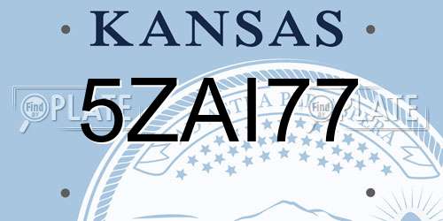 5ZAI77 Kansas License Plate