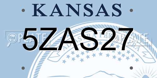 5ZAS27 Kansas License Plate