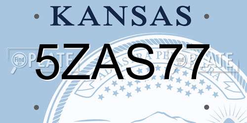 5ZAS77 Kansas License Plate