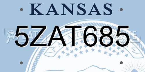 5ZAT685 Kansas License Plate