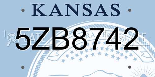 5ZB8742 Kansas License Plate