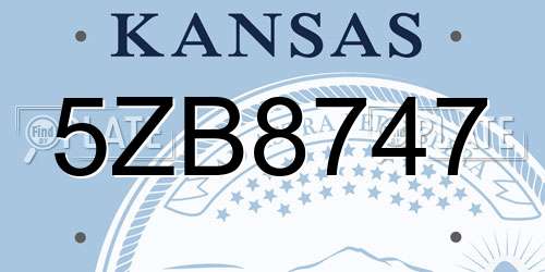 5ZB8747 Kansas License Plate