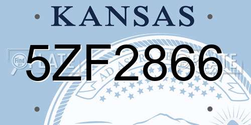 5ZF2866 Kansas License Plate