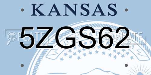 5ZGS62 Kansas License Plate