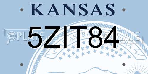 5ZIT84 Kansas License Plate