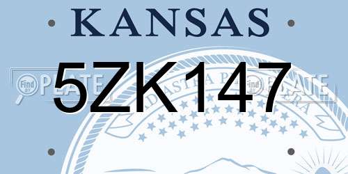 5ZK147 Kansas License Plate