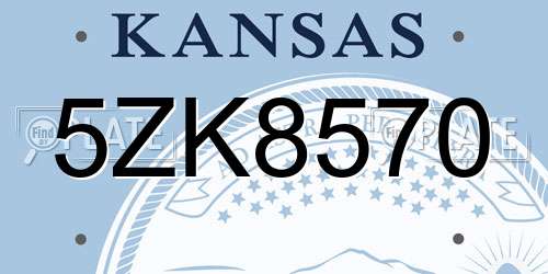 5ZK8570 Kansas License Plate