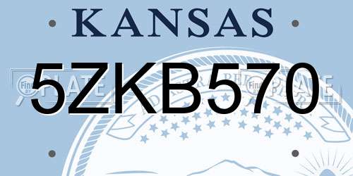5ZKB570 Kansas License Plate