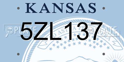 5ZL137 Kansas License Plate