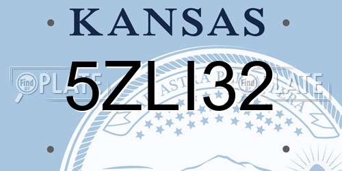 5ZLI32 Kansas License Plate