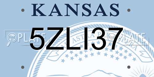 5ZLI37 Kansas License Plate