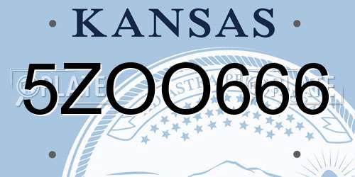 5ZOO666 Kansas License Plate