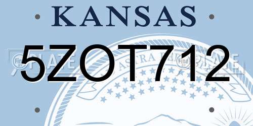 5ZOT712 Kansas License Plate
