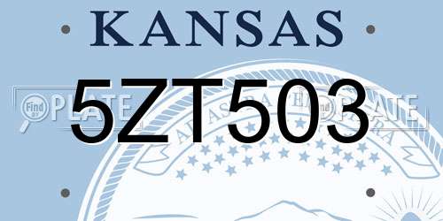 5ZT503 Kansas License Plate
