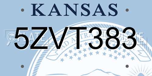 5ZVT383 Kansas License Plate