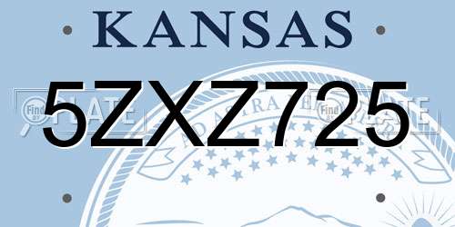 5ZXZ725 Kansas License Plate