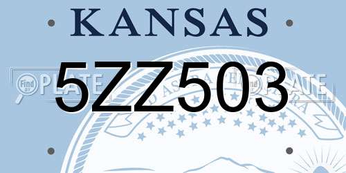 5ZZ503 Kansas License Plate