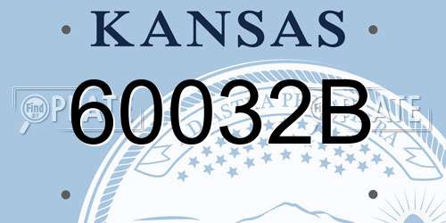 60032B Kansas License Plate