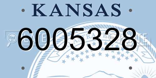 6005328 Kansas License Plate