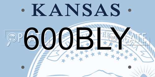 600BLY Kansas License Plate