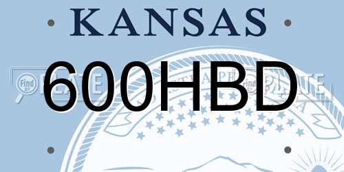 600HBD Kansas License Plate