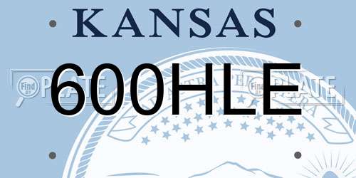 600HLE Kansas License Plate