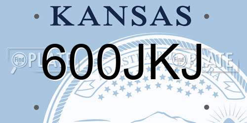 600JKJ Kansas License Plate