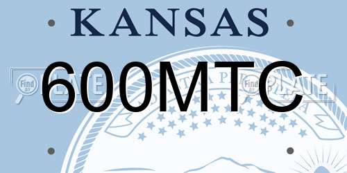 600MTC Kansas License Plate