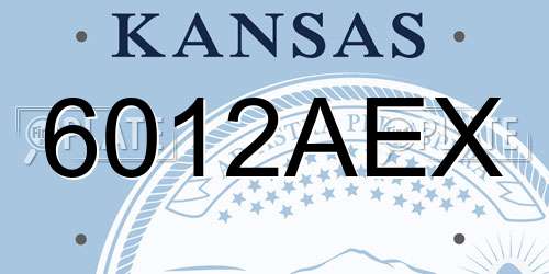 6012AEX Kansas License Plate