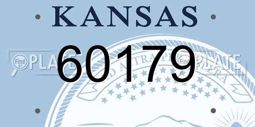 60179 Kansas License Plate
