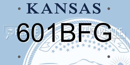 601BFG Kansas License Plate