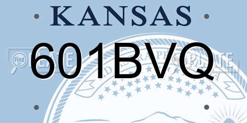 601BVQ Kansas License Plate