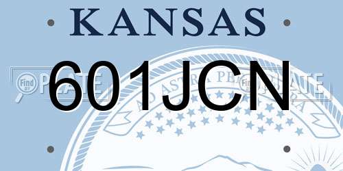 601JCN Kansas License Plate