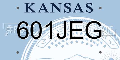 601JEG Kansas License Plate