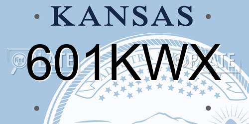 601KWX Kansas License Plate
