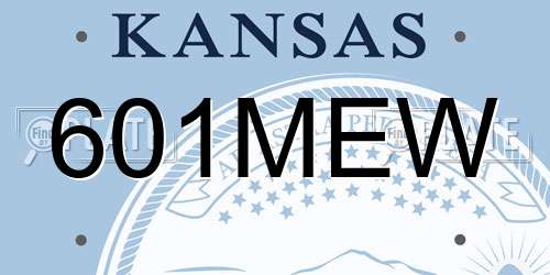 601MEW Kansas License Plate