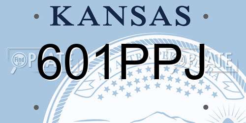 601PPJ Kansas License Plate