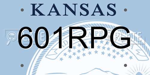 601RPG Kansas License Plate