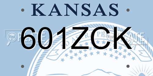 601ZCK Kansas License Plate