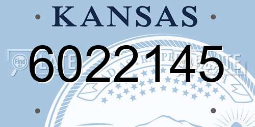 6022145 Kansas License Plate