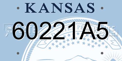 60221A5 Kansas License Plate