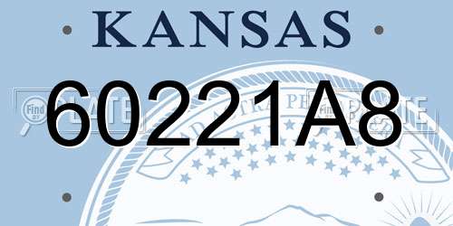60221A8 Kansas License Plate
