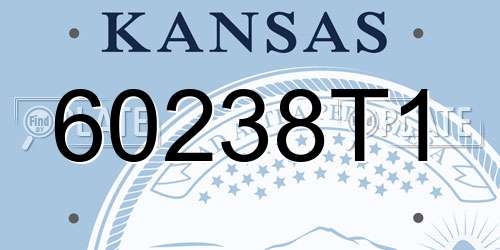 60238T1 Kansas License Plate