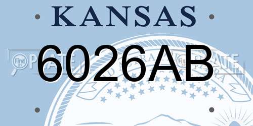 6026AB Kansas License Plate