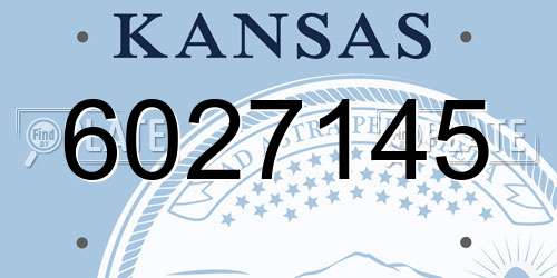 6027145 Kansas License Plate