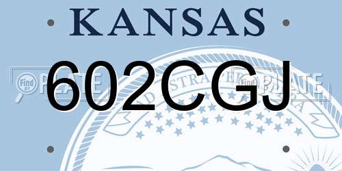 602CGJ Kansas License Plate