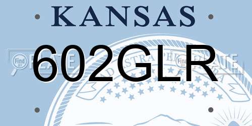 602GLR Kansas License Plate
